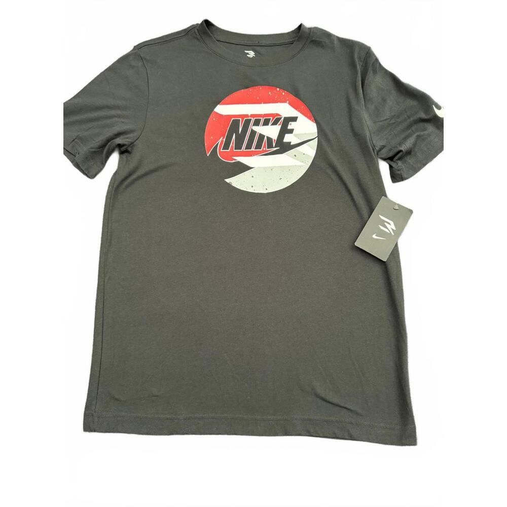 Nike Boys XL 13-15 Black Graphic Logo T Shirt NWT Athletic Tee Swoosh
